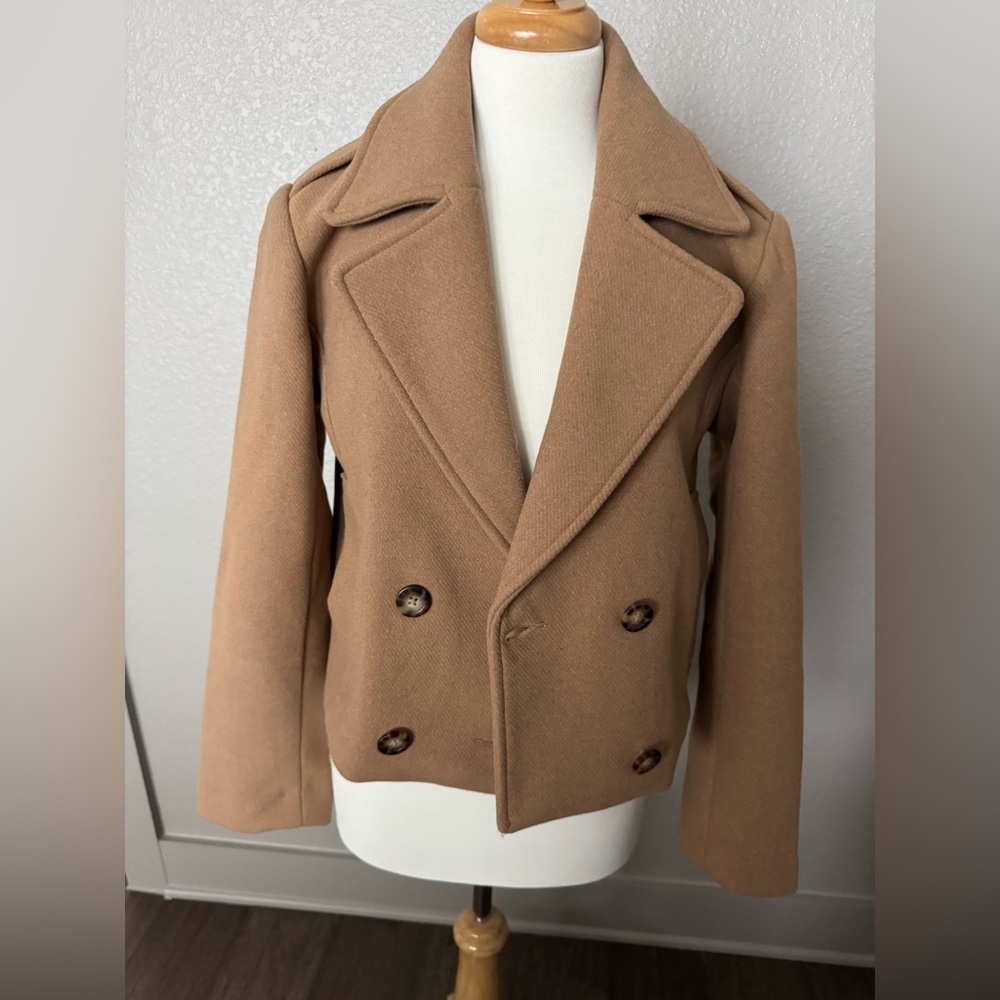 Abercrombie & Fitch Double-Breasted cropped trench jacket